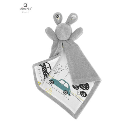 Jucărie textilă cu două fețe, Bumbac și fleece, 45 x 27 cm, Lanka, MimiNu, Childrens Journey Grey