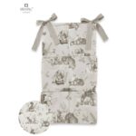 Organizator pentru pătuț cu 6 compartimente, 70x40 cm, Bumbac, MimiNu, Calm Forest Beige