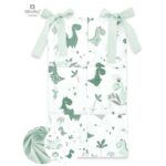 Organizator pentru pătuț cu 6 compartimente, 70x40 cm, Bumbac, MimiNu, Dino Mint