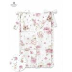 Organizator pentru pătuț cu volănașe și 6 compartimente, 70x40 cm, Bumbac, Pink Ballerina