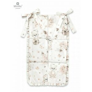 Organizator pentru pătuț cu 6 compartimente, 70x40 cm, Bumbac, MimiNu, Powdery Pink Ballerina