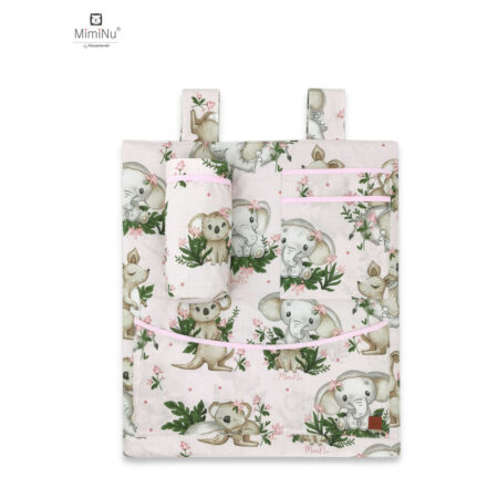 Organizator pentru pătuț cu 3 compartimente, 53x46 cm, MimiNu, Baby Animals