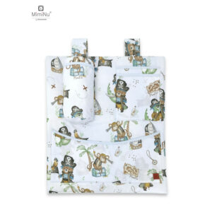 Organizator pentru pătuț cu 3 compartimente, 53x46 cm, MimiNu, Pirates Blue
