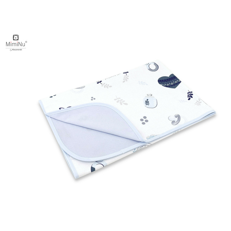 Păturică moale cu 2 fețe, 70x100 cm, Bumbac, MimiNu, Baby Shower Blue