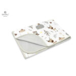 Păturică moale cu 2 fețe, 70x100 cm, Bumbac, MimiNu, Forest Friends Beige