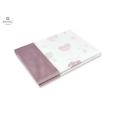 Păturică pufoasă cu două fețe, 75 x 100 cm, Catifea și Bumbac, MimiNu, Baby Shower Pink