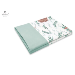 Păturică pufoasă cu două fețe, 75 x 100 cm, Catifea și Bumbac, MimiNu, Lulu Natural