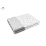Păturică pufoasă cu două fețe, 75 x 100 cm, Minky și Bumbac, MimiNu, Mini Gray Stars