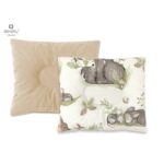 Pernă bebeluș cu două fețe din catifea și bumbac, MimiNu, 23x26 cm, Velvet Calm Forest Natural