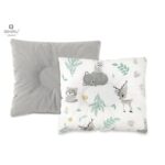 Pernă bebeluș cu două fețe din catifea și bumbac, MimiNu, 23x26 cm, Velvet Forest Friends Mint