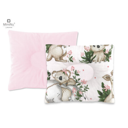 Pernă bebeluș cu două fețe din catifea și bumbac, MimiNu, 23x26 cm, Design, Baby Animals