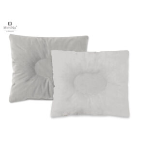 Pernă bebeluș cu două fețe din catifea și bumbac, MimiNu, 23x26 cm, Velvet Royal Grey