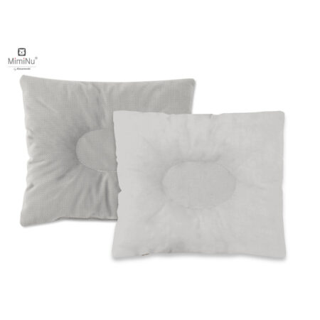 Pernă bebeluș cu două fețe din catifea și bumbac, MimiNu, 23x26 cm, Velvet Royal Grey