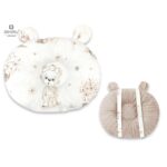 Pernă bebeluș cu două fețe din catifea și bumbac, MimiNu, Minky Powdery Pink Ballerina