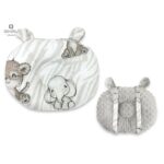 Pernă bebeluș cu două fețe din catifea și bumbac, MimiNu, Minky Safari Beige