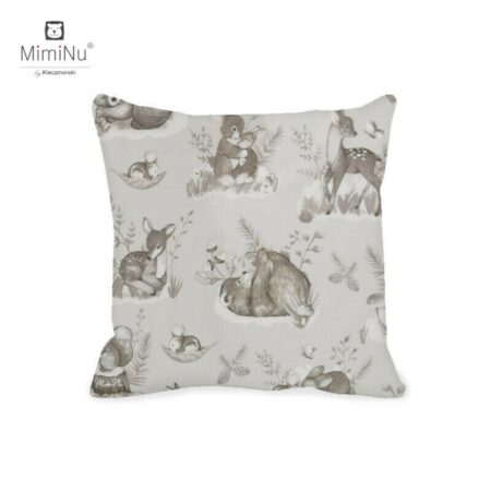 Pernă clasică de dormit 40x40 cm, Bumbac, husă detașabila cu fermoar, Calm Forest Beige