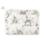 Pernă pentru bebeluși 30x40 cm, Cu volănașe, Cu husă detașabilă, Bumbac, MimiNu, Calm Forest Beige