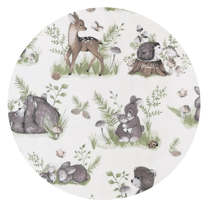 Pernă pentru bebeluși 30x40 cm, Cu volănașe, Cu husă detașabilă, Bumbac, MimiNu, Calm Forest Natural - Image 2