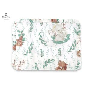 Pernă pentru bebeluși 30x40 cm, Cu volănașe, Cu husă detașabilă, Bumbac, MimiNu, Lulu Natural