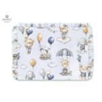 Pernă pentru bebeluși 30x40 cm, Cu volănașe, Cu husă detașabilă, Bumbac, MimiNu, Parachutes Blue
