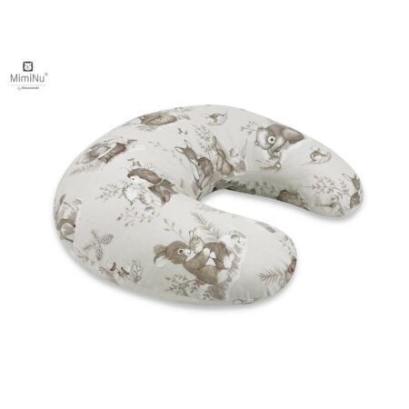 Pernă pentru alăptat cu husă detașabilă, 155 cm, MimiNu, Calm Forest Beige