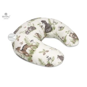 Pernă pentru alăptat cu husă detașabilă, 155 cm, MimiNu, Calm Forest Natural
