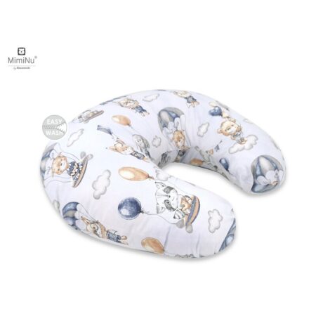 Pernă pentru alăptat cu husă detașabilă, 155 cm, MimiNu, Parachutes Blue