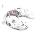 Pernă pentru alăptat cu husă detașabilă, 155 cm, MimiNu, Peonie plum