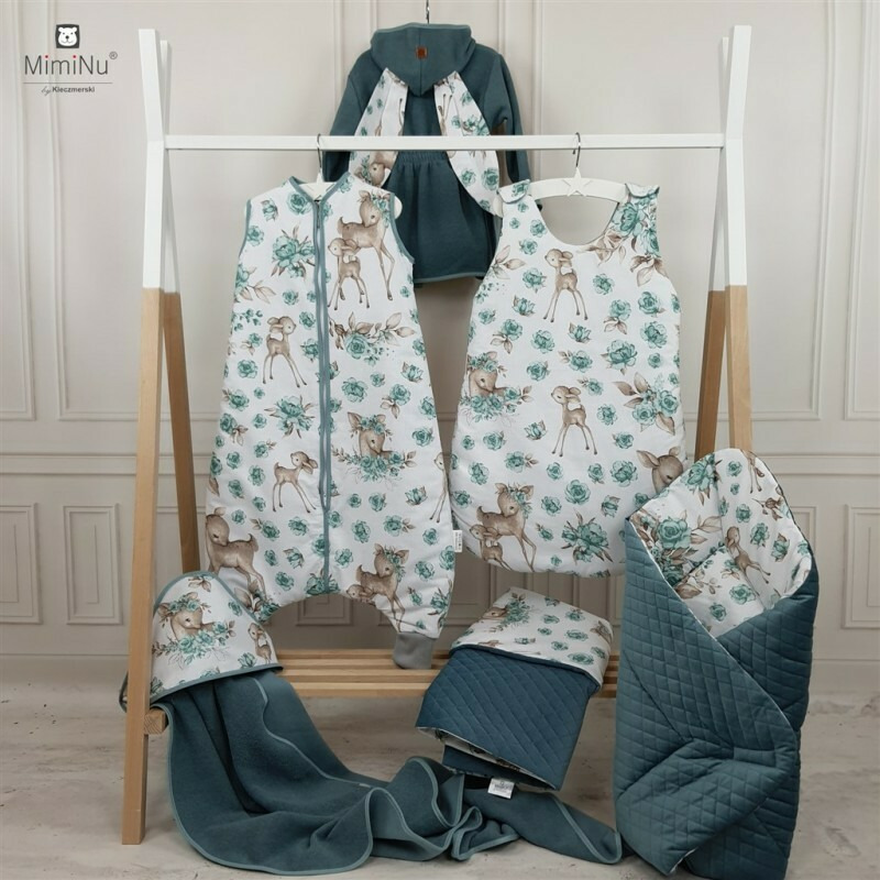 Pernă pentru alăptat cu husă detașabilă, 155 cm, MimiNu, Sweet Deer Mint - Image 4