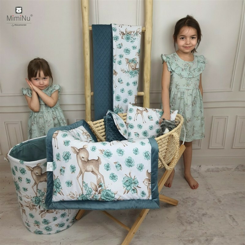 Pernă pentru alăptat cu husă detașabilă, 155 cm, MimiNu, Sweet Deer Mint - Image 5