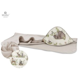 Prosop cu glugă, 100x100 cm, MimiNu, Calm Forest Natural