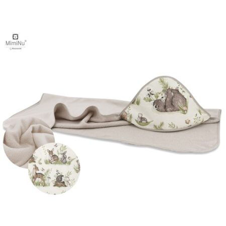 Prosop cu glugă, 100x100 cm, MimiNu, Calm Forest Natural