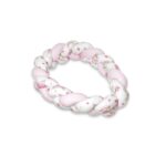 Protecție laterală împletită pentru pat 220 cm, Tip bumper, Bumbac, MimiNu, Pink Ballerina