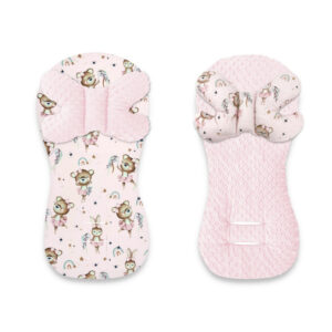 Protecție textilă și pernă Butterfly, pentru cărucior, scaun auto, bicicletă, MimiNu, Minky Little Ballerina Pink