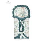 Sac de dormit multifuncțional cu volănașe și panglici, 82 x 41 cm, MimiNu, Sweet Deer Mint