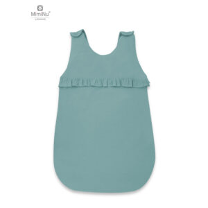 Sac de dormit cu volănașe, de iarnă, din bumbac cu fermoar lateral, 70 cm, 0 – 6 luni, MimiNu, Colectia Royal, Nepal Green