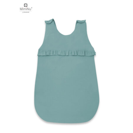 Sac de dormit cu volănașe, de iarnă, din bumbac cu fermoar lateral, 70 cm, 0 – 6 luni, MimiNu, Colectia Royal, Nepal Green