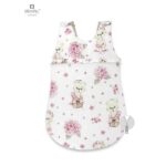 Sac de dormit cu volănașe, de iarnă, din bumbac cu fermoar lateral, 70 cm, 0 – 6 luni, MimiNu, Pink Ballerina