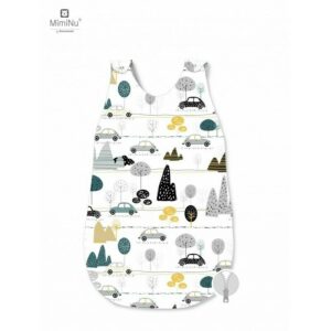 Sac de dormit de iarnă din bumbac cu fermoar lateral, 70 cm, 0 - 6 luni, MimiNu, Childrens Journey Grey