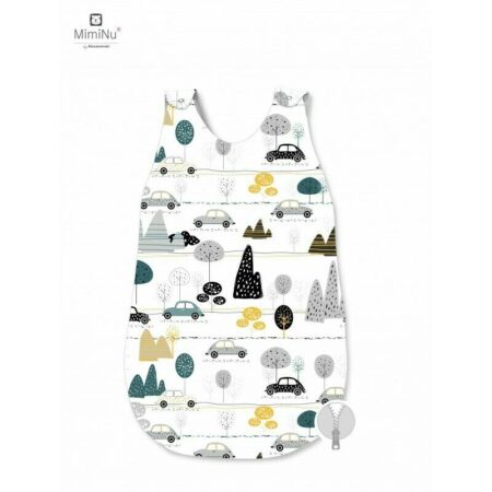 Sac de dormit de iarnă din bumbac cu fermoar lateral, 70 cm, 0 - 6 luni, MimiNu, Childrens Journey Grey