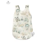 Sac de dormit de iarnă din bumbac cu fermoar lateral, 70 cm, 0 - 6 luni, MimiNu, Zoo on bike Nugat