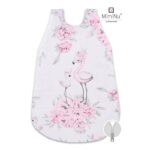 Sac de dormit de iarnă din bumbac cu fermoar lateral, 70 cm, 0 - 6 luni, MimiNu, Peonie Pink