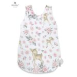 Sac de dormit de iarnă din bumbac cu fermoar lateral, 70 cm, 0 - 6 luni, MimiNu, Sweet Deer Pink