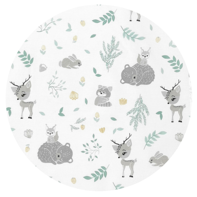 Sac de iarnă impermeabil cu fermoar și glugă, 94x45 cm, MimiNu, Forest friends Mint/Velvet Grey - Image 2