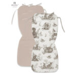 Saltea pentru cărucior, reversibilă, 78 x 34 cm, din catifea și bumbac, MimiNu, Calm Forest Beige/Beige
