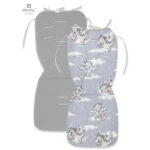 Saltea pentru cărucior, reversibilă, 78 x 34 cm, din catifea și bumbac, MimiNu, Dragons/Gray