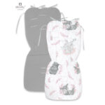 Saltea pentru cărucior, reversibilă, 78 x 34 cm, din catifea și bumbac, MimiNu, Lulu Rose/Gray