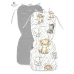 Saltea pentru cărucior, reversibilă, 78 x 34 cm, din catifea și bumbac, MimiNu, Safari Natural/Gray