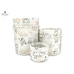 Set 3 cutii depozitare rotunde, dimensiuni 50x35 cm, 35x30 cm, 19x23 cm, MimiNu, Zoo on Bikes Nugat