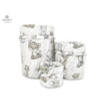 Set 3 cutii depozitare rotunde, dimensiuni 50x35 cm, 35x30 cm, 19x23 cm, MimiNu, Safari Beige